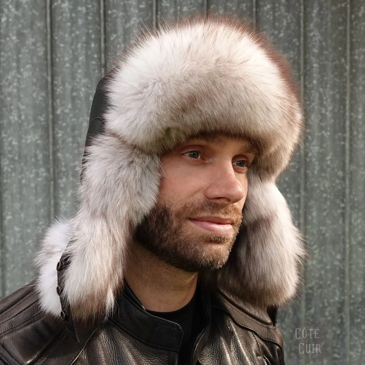 Norwegian Fox Fur Aviator Hat - Simon Model