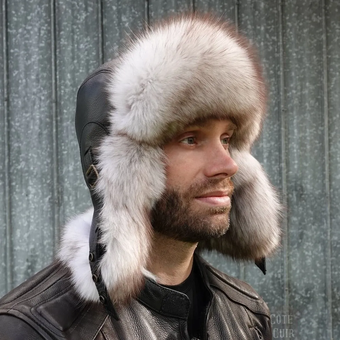Norwegian Fox Fur Aviator Hat - Simon Model
