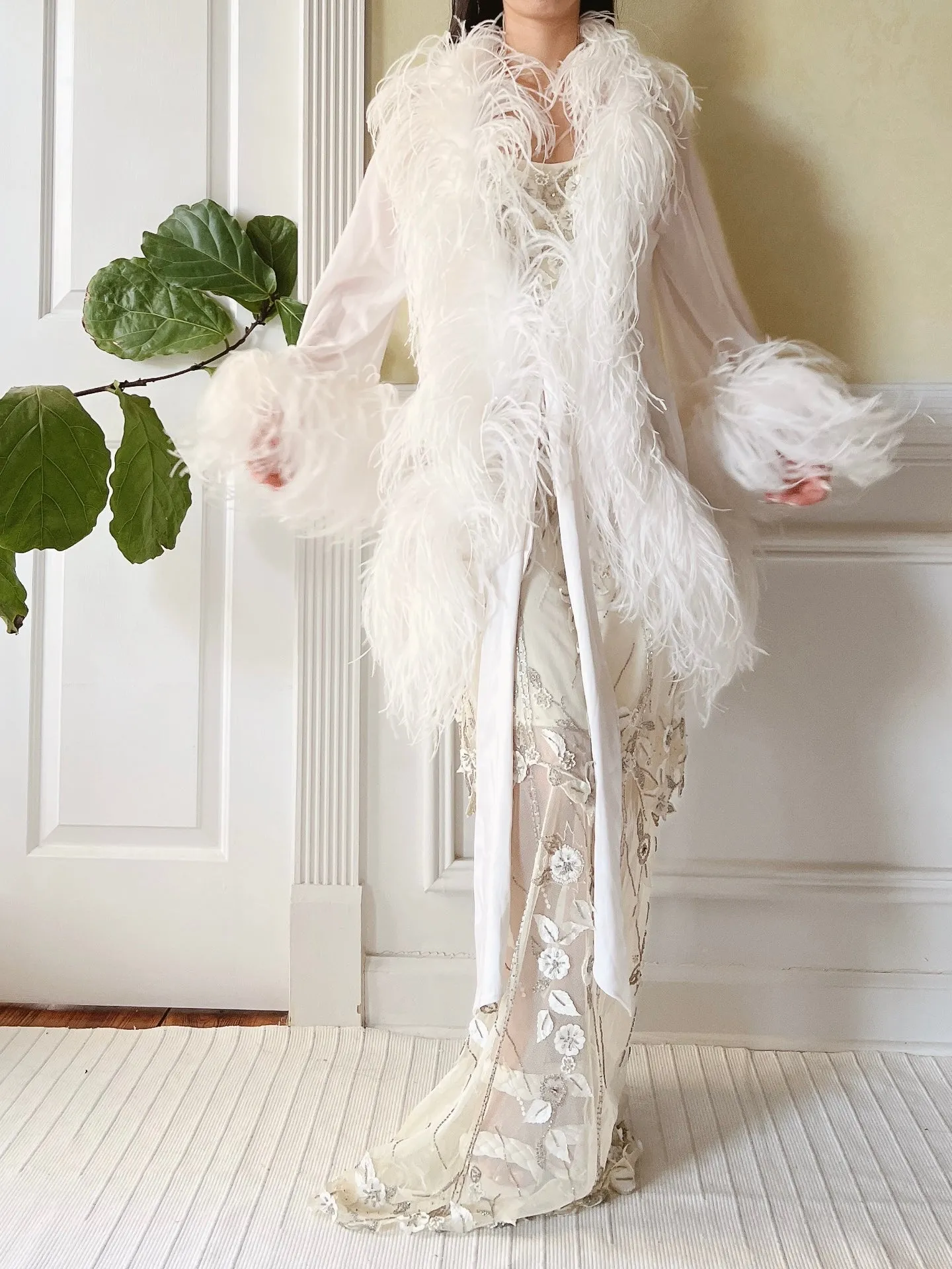 Silk Feather Dressing Robe - OSFM