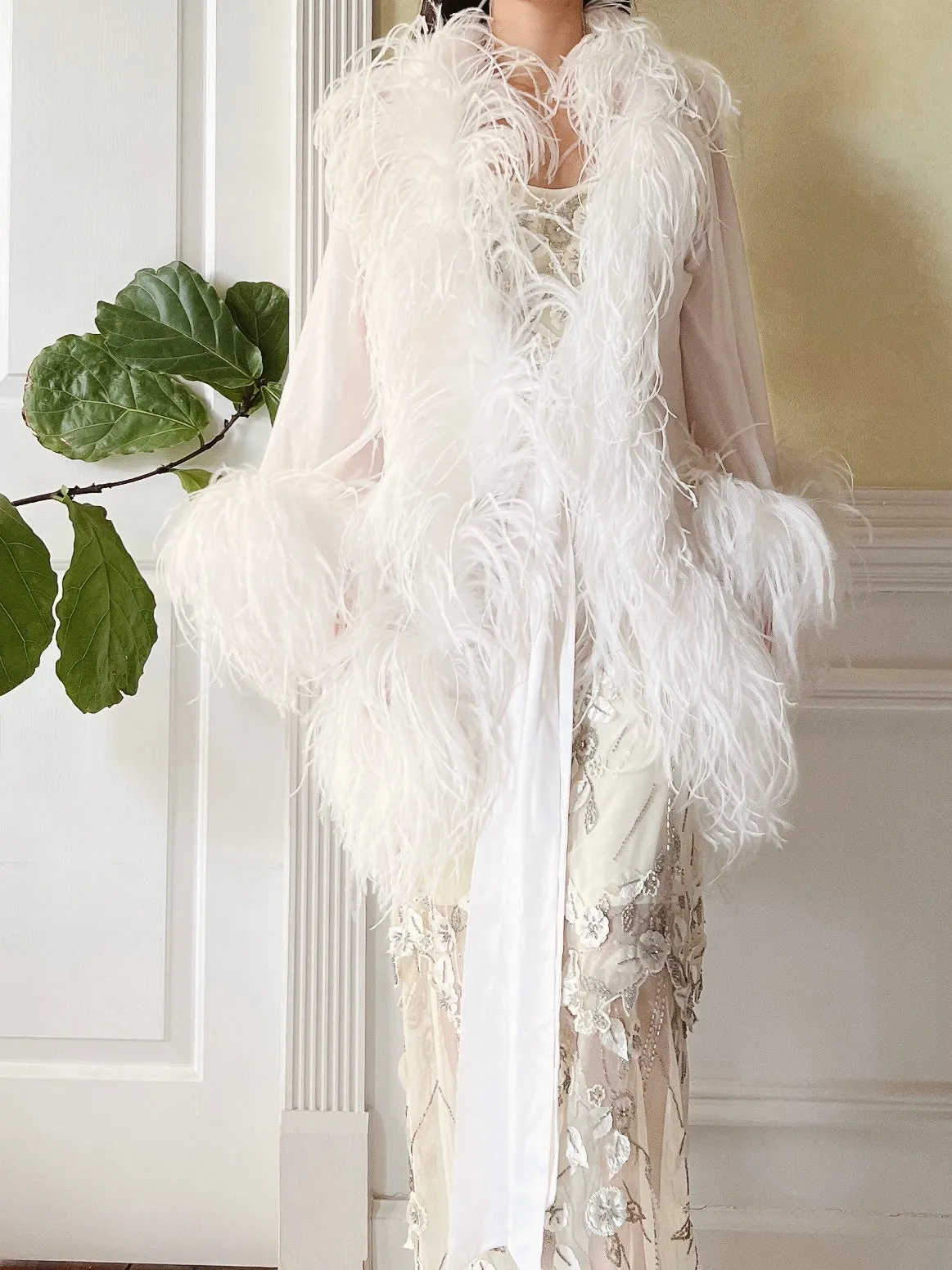Silk Feather Dressing Robe - OSFM