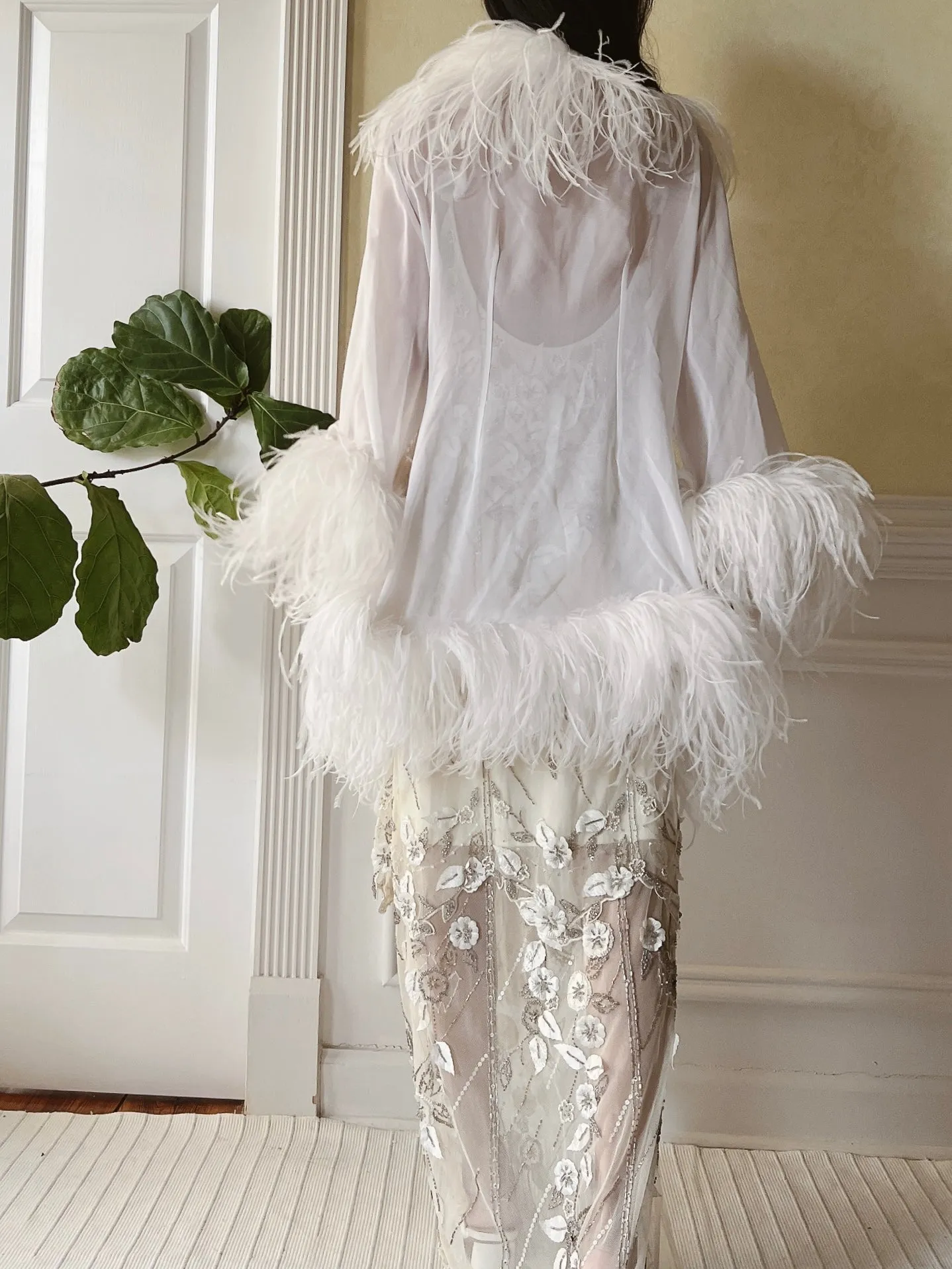 Silk Feather Dressing Robe - OSFM
