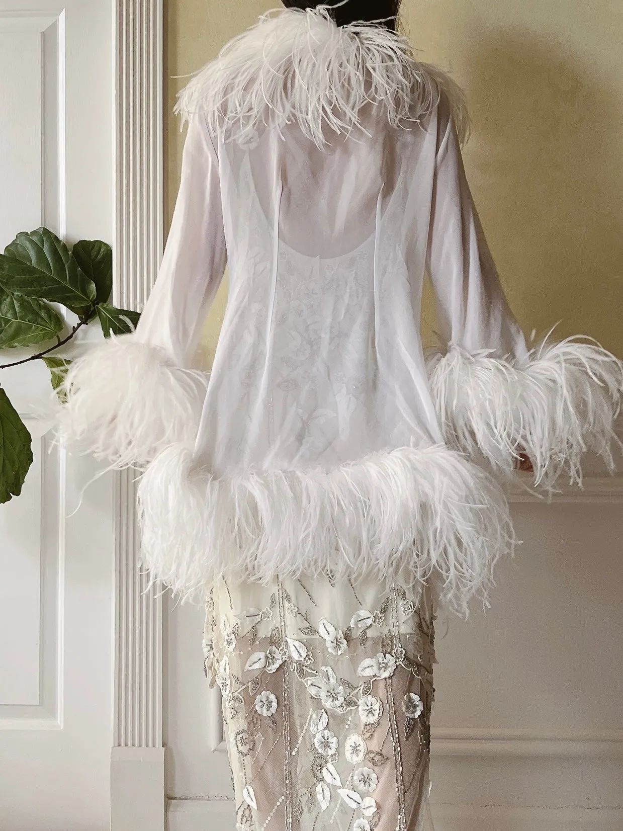 Silk Feather Dressing Robe - OSFM