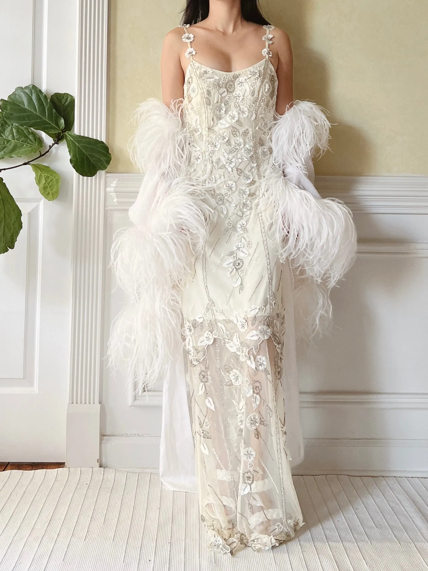 Silk Feather Dressing Robe - OSFM