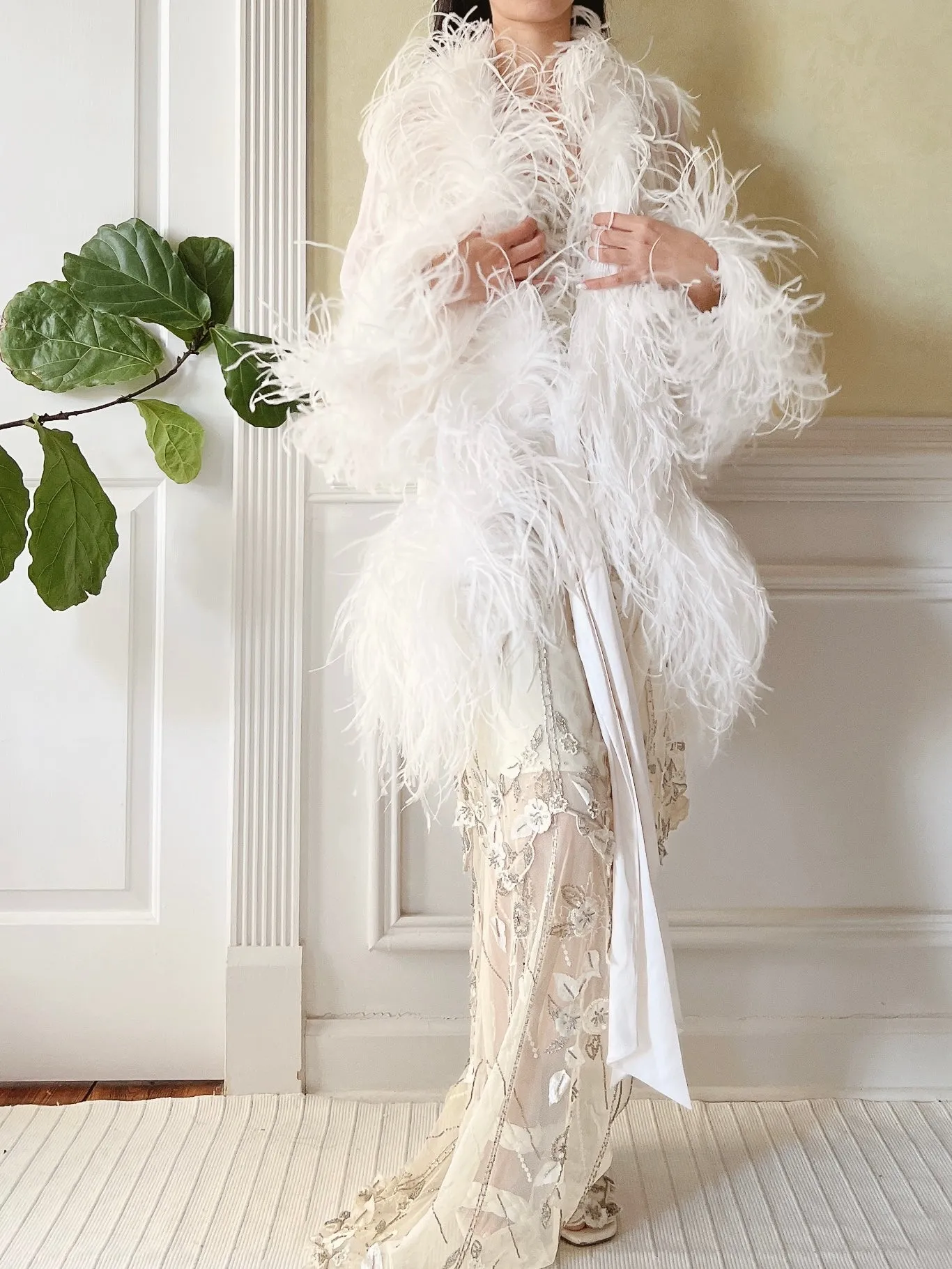 Silk Feather Dressing Robe - OSFM