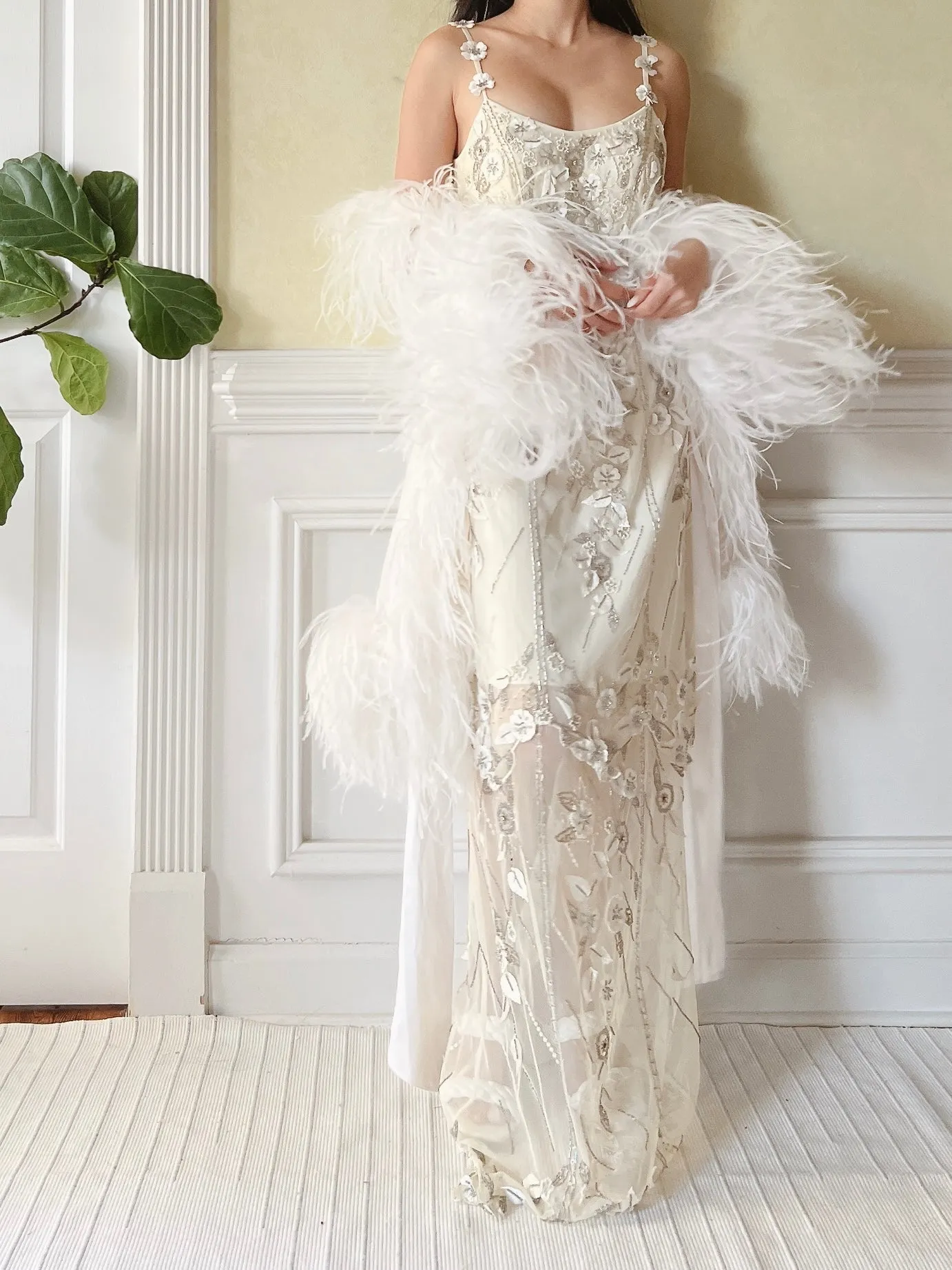 Silk Feather Dressing Robe - OSFM