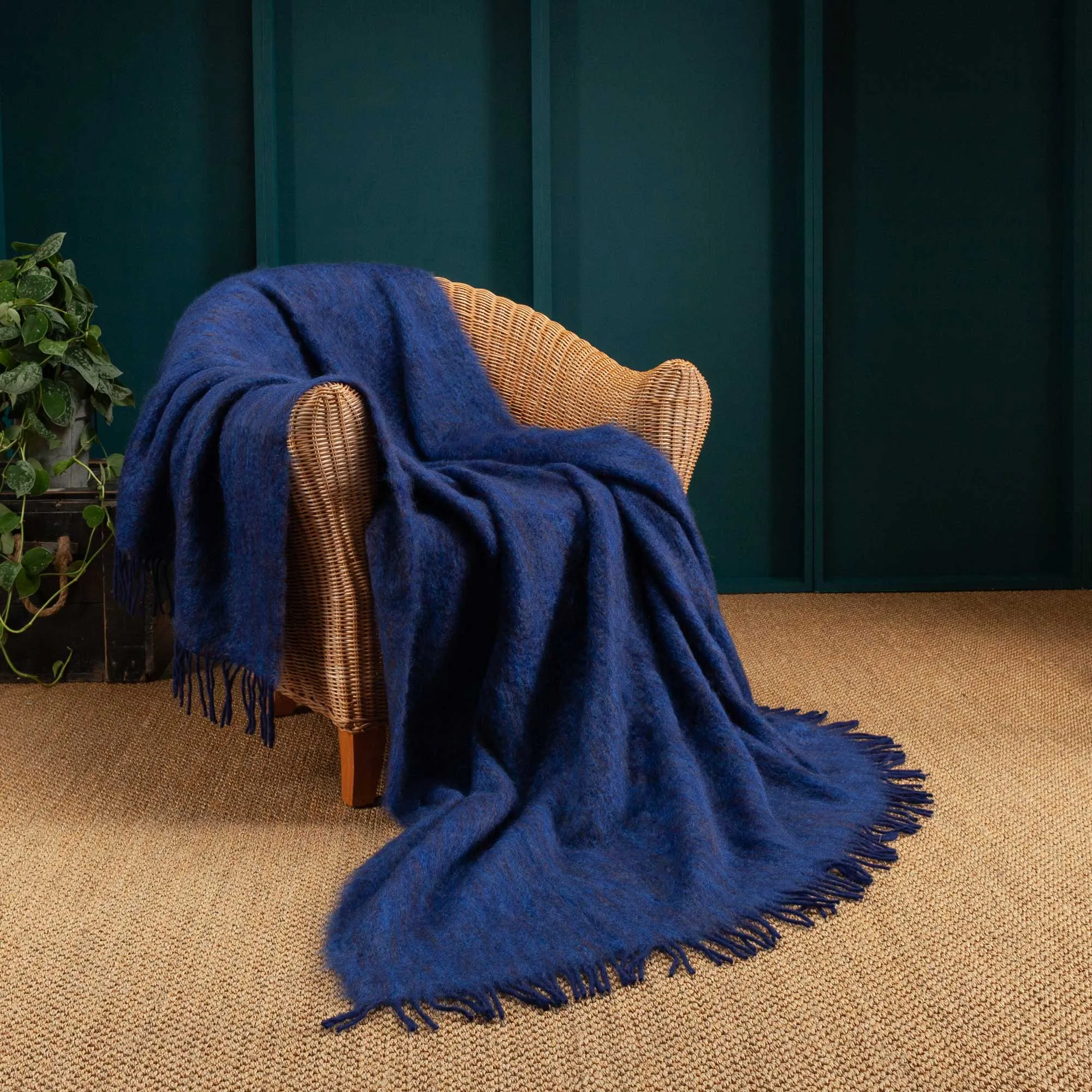 Sofia Mohair Blanket Midnight