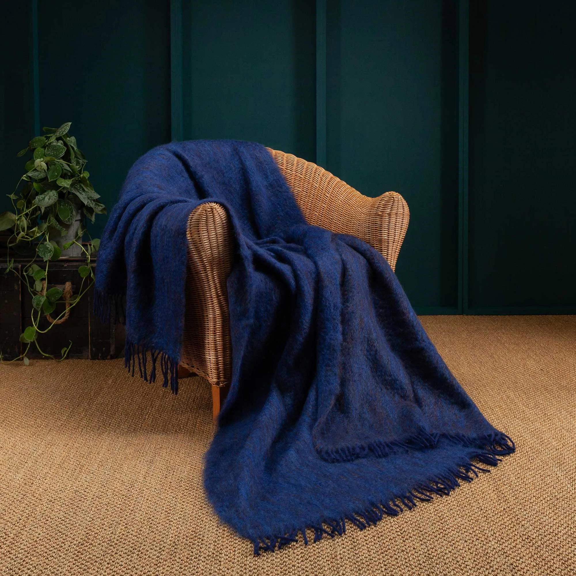 Sofia Mohair Blanket Midnight