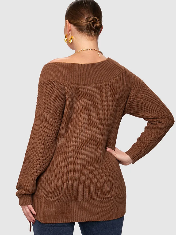 Solid Cable Knit Regular Sweaters