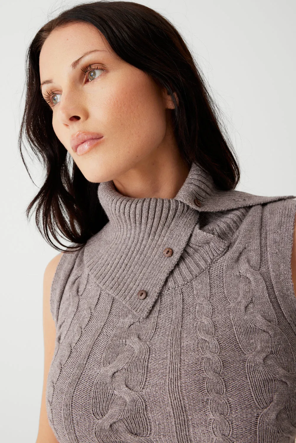 Dark Pearl Storm Cable Knit Mini Dress - Cloud Collection
