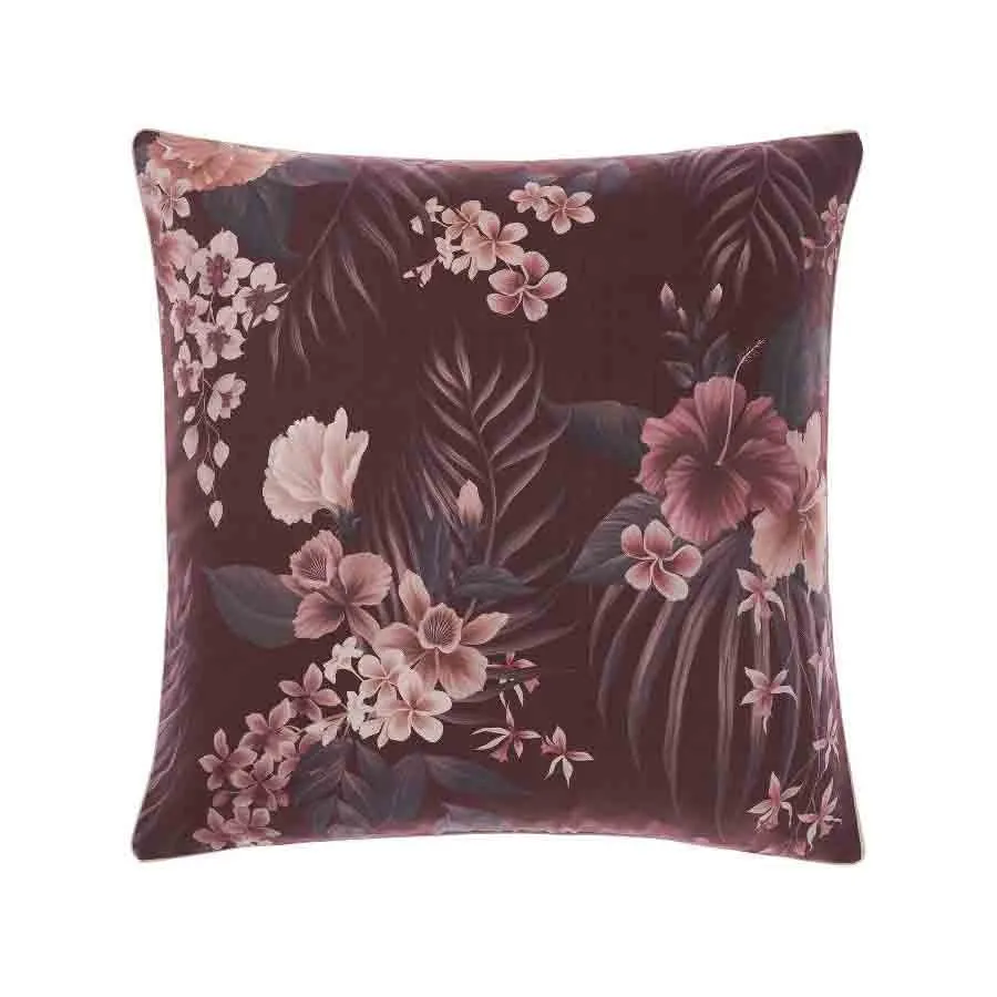 Taira Rhubarb European Pillowcase by Linen House