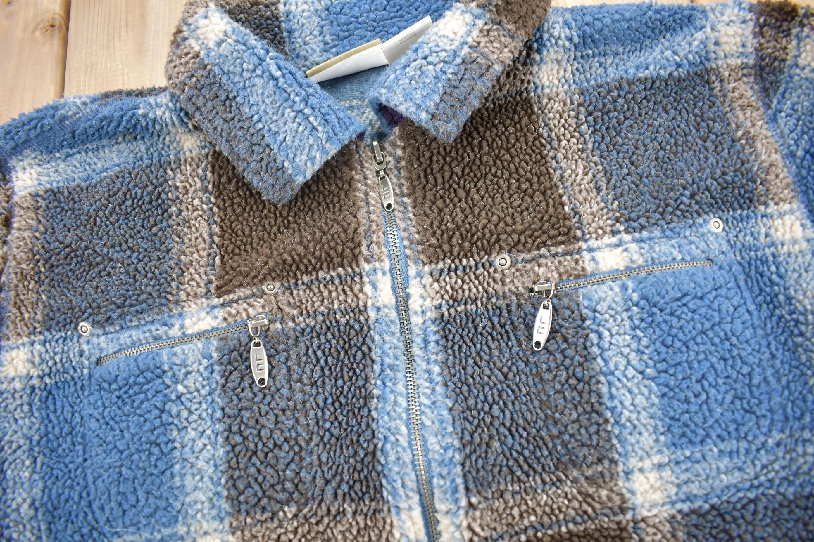 Vintage 1990s Liz Claiborne Plaid Fleece Sweater