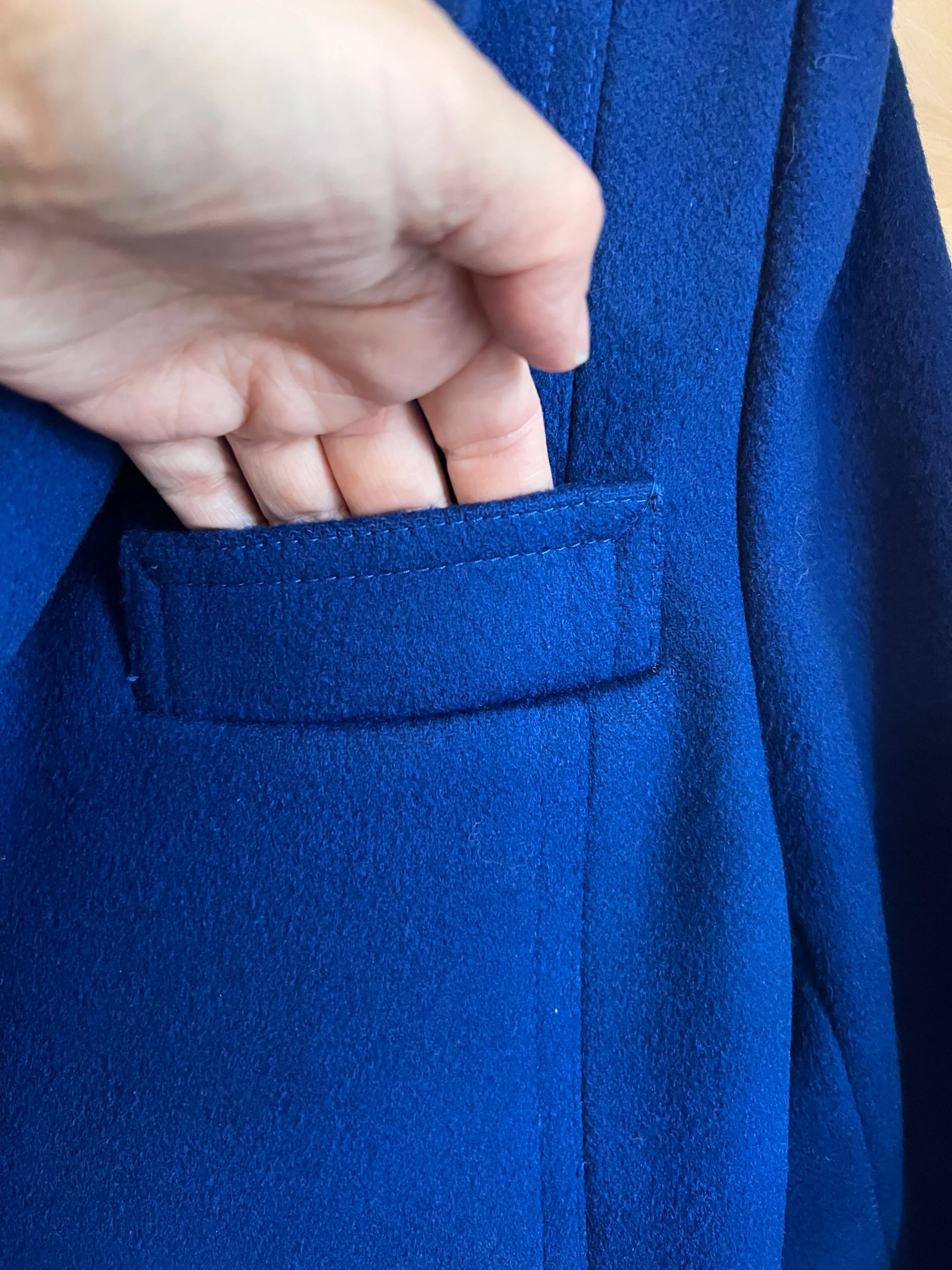 Vintage 80's Lapis Blue Wool Coat