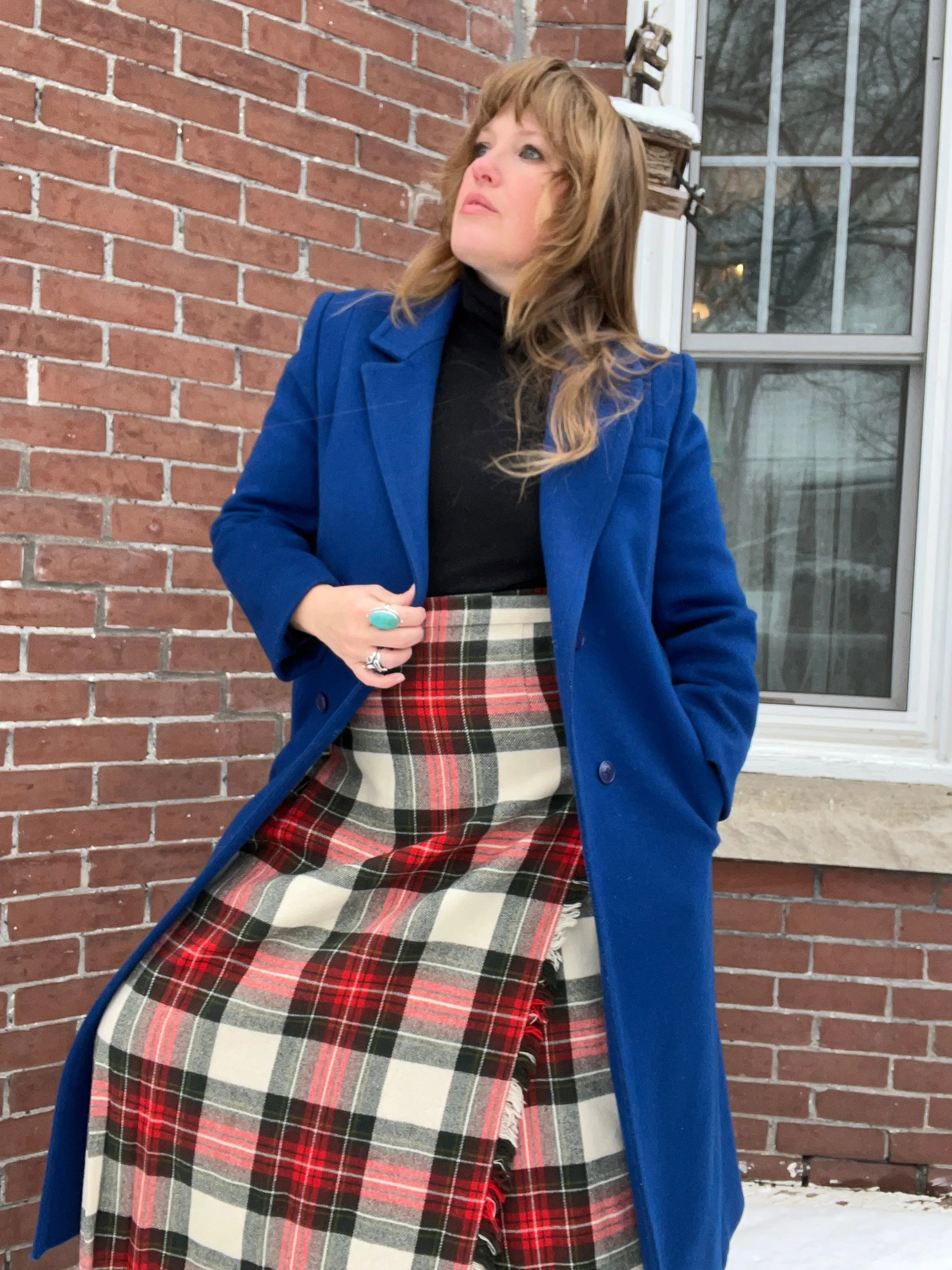 Vintage 80's Lapis Blue Wool Coat
