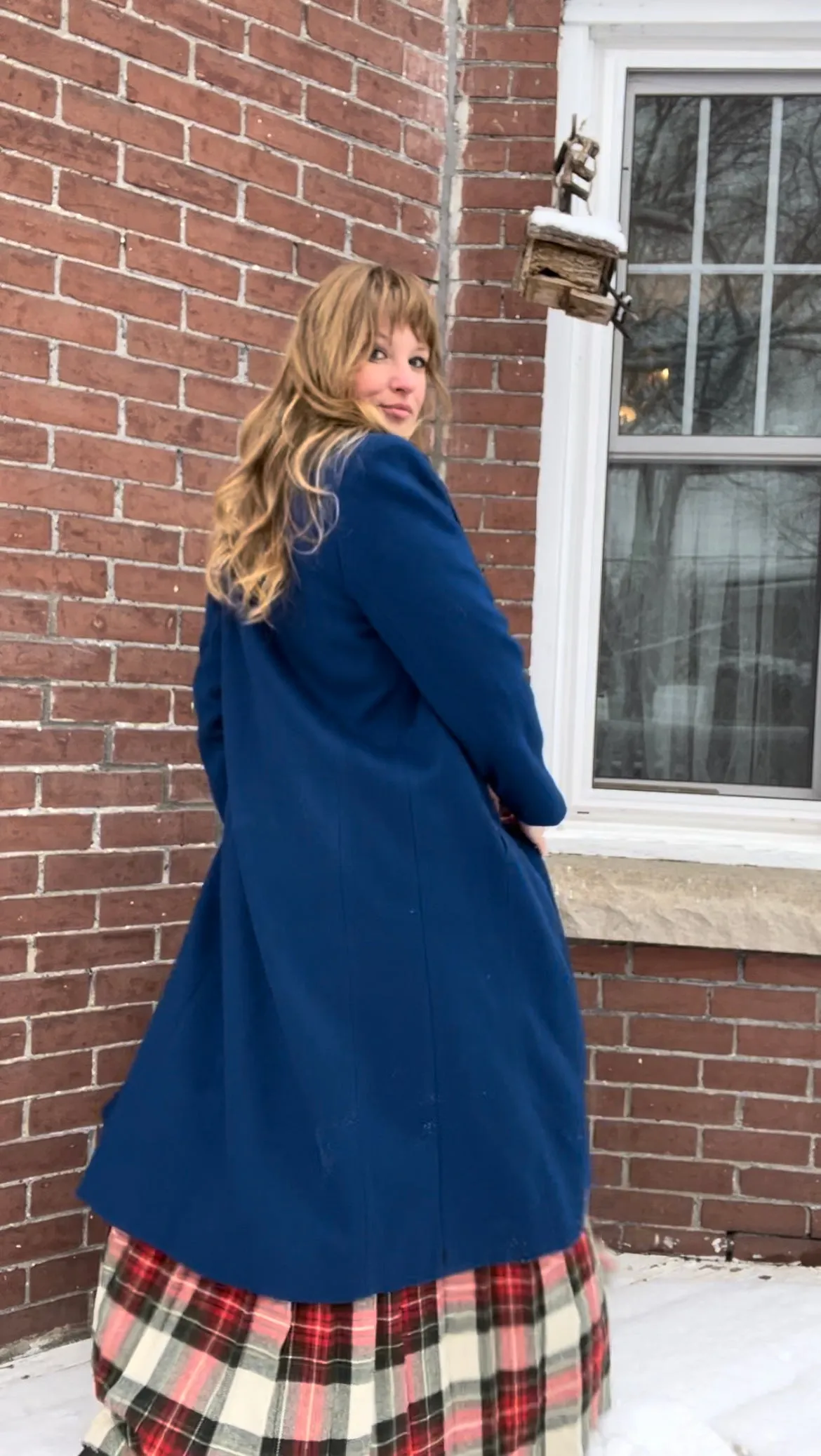 Vintage 80's Lapis Blue Wool Coat