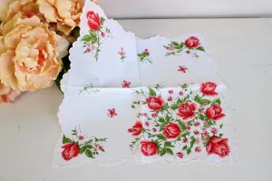 Vintage Handkerchief Roses Print
