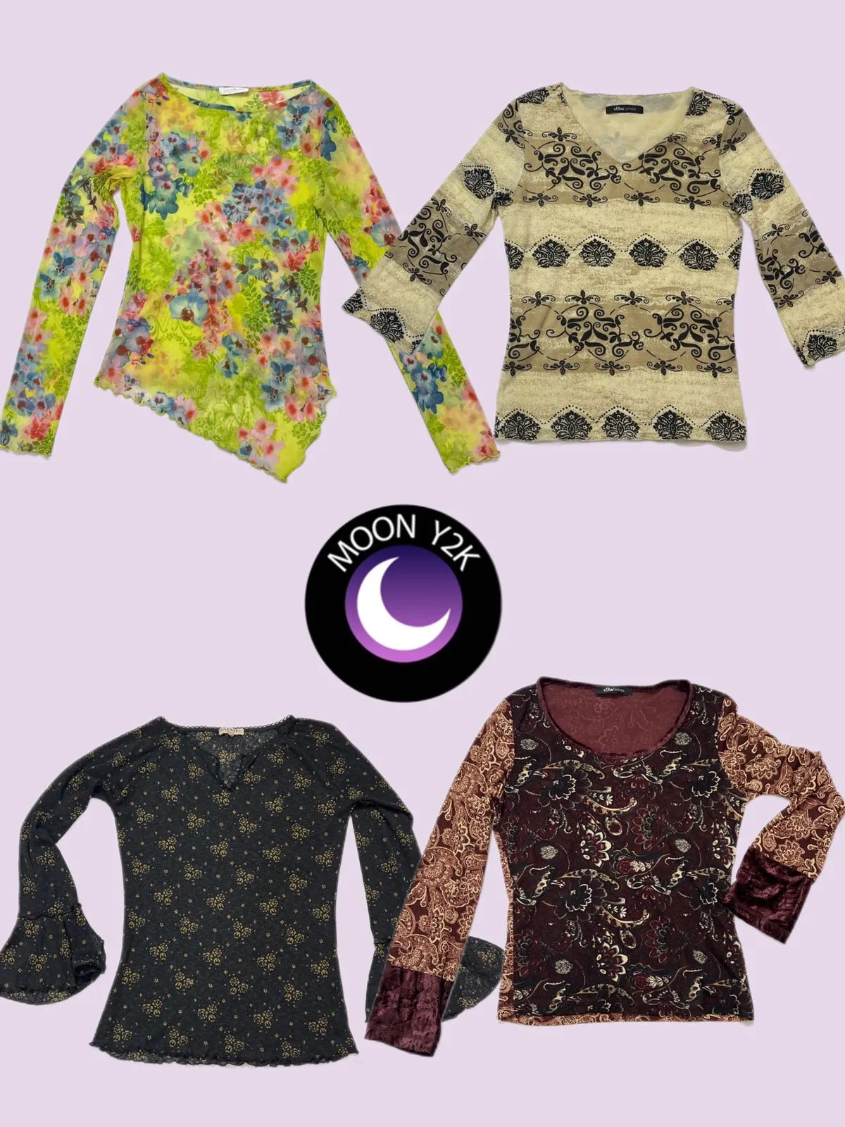 Y2k Printed Fullsleeve Mesh Tops "Rare price" (A-66)